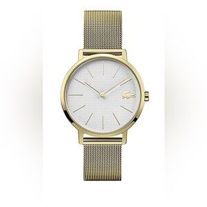 New Lacoste Women's Yellow Gold Mesh Bracelet With Dial Watch 2001107